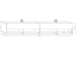 TV-Lowboard TV LOWBOARD DERBY 280 Eiche Wotan Nachbildung schwarz glänzend B/H/T: ca. 280x32,5x31,5 cm