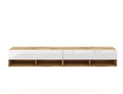 TV-Lowboard TV LOWBOARD DERBY 200 Eiche Wotan Nachbildung weiß glänzend B/H/T: ca. 200x32,5x31,5 cm