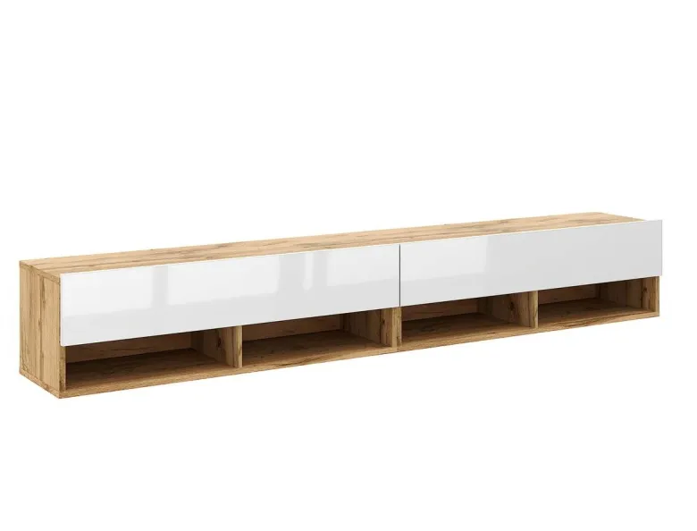 TV-Lowboard TV LOWBOARD DERBY 280 Eiche Wotan Nachbildung weiß glänzend B/H/T: ca. 280x32,5x31,5 cm