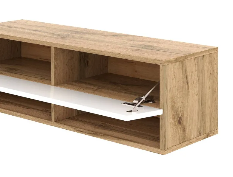 TV-Lowboard TV LOWBOARD DERBY 280 Eiche Wotan Nachbildung weiß glänzend B/H/T: ca. 280x32,5x31,5 cm