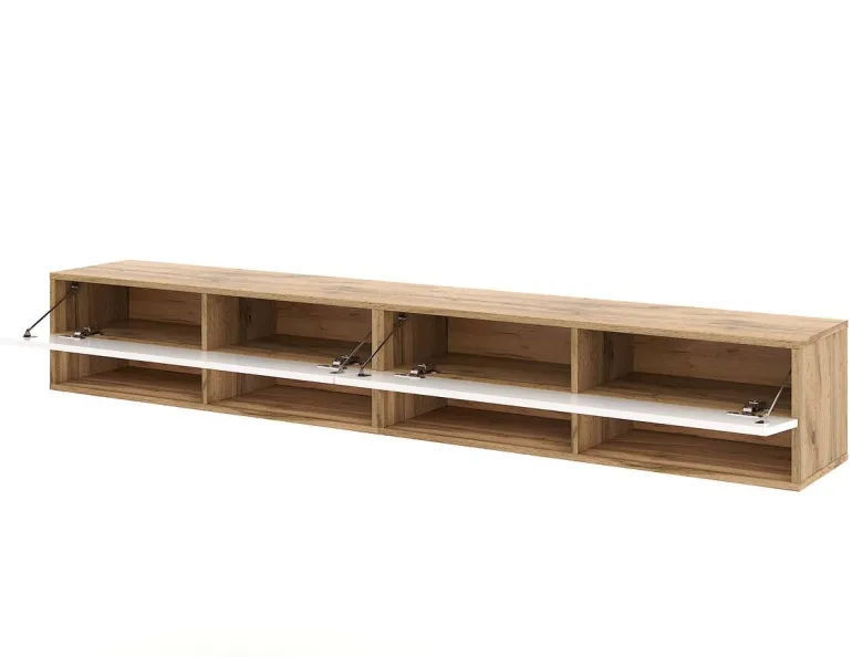 TV-Lowboard TV LOWBOARD DERBY 280 Eiche Wotan Nachbildung weiß glänzend B/H/T: ca. 280x32,5x31,5 cm