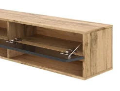 TV-Lowboard TV LOWBOARD DERBY 140 Eiche Wotan Nachbildung schwarz glänzend B/H/T: ca. 140x32,5x31,5 cm