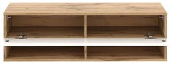 TV-Lowboard TV LOWBOARD DERBY 100 Eiche Wotan Nachbildung weiß glänzend B/H/T: ca. 100x32,5x31,5 cm