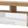 TV-Lowboard TV LOWBOARD Everest 140 LED Eiche Wotan Nachbildung weiß glänzend B/H/T: ca. 140x50x35 cm