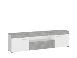 TV-Lowboard Vulcan Plus Beton Optik weiß B/H/T: ca. 180x49x40 cm