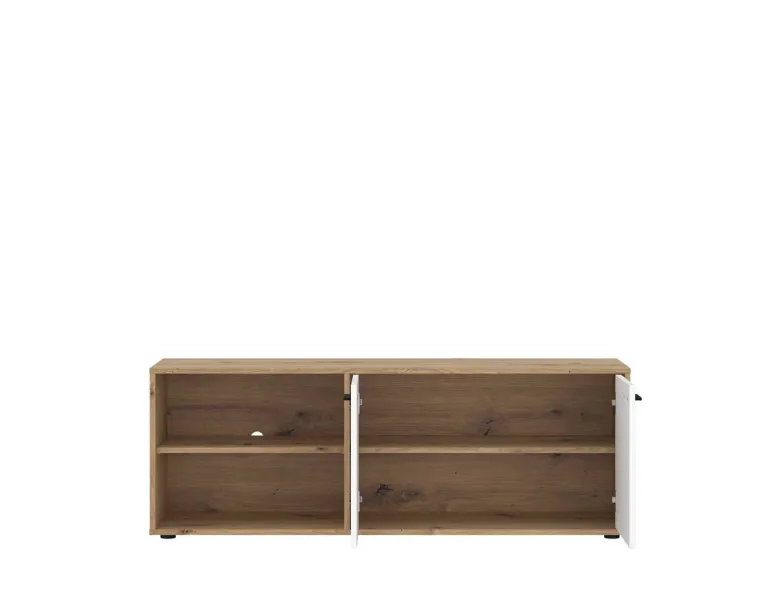 TV-Lowboard WILMA Eiche Artisan Nachbildung weiß B/H/T: ca. 140x50x40 cm