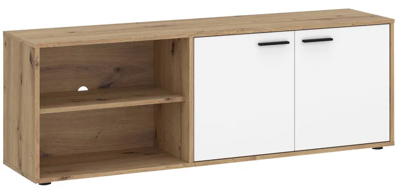TV-Lowboard WILMA Eiche Artisan Nachbildung weiß B/H/T: ca. 140x50x40 cm