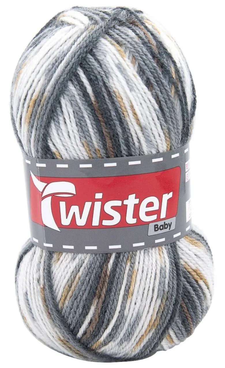 Twister Handstrickgarn Baby grau L: ca. 21000 cm