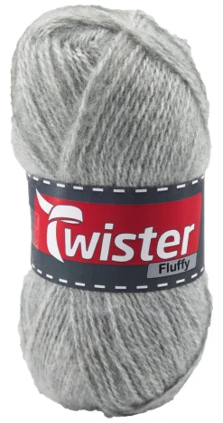 Twister Handstrickgarn Fluffy hellgrau L: ca. 16000 cm