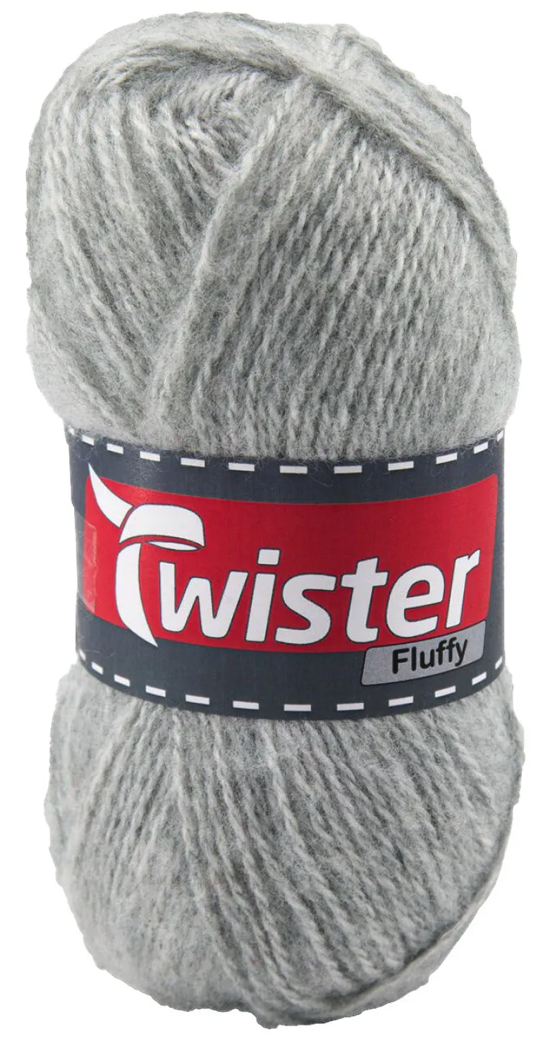 Twister Handstrickgarn Fluffy hellgrau L: ca. 16000 cm