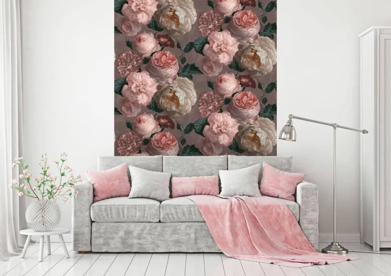 UGEPA Papiertapete grau rosa B/L: ca. 53x1005 cm