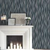 UGEPA Vinyltapete Wellen schwarz silber B/L: ca. 53x1005 cm glitzernd
