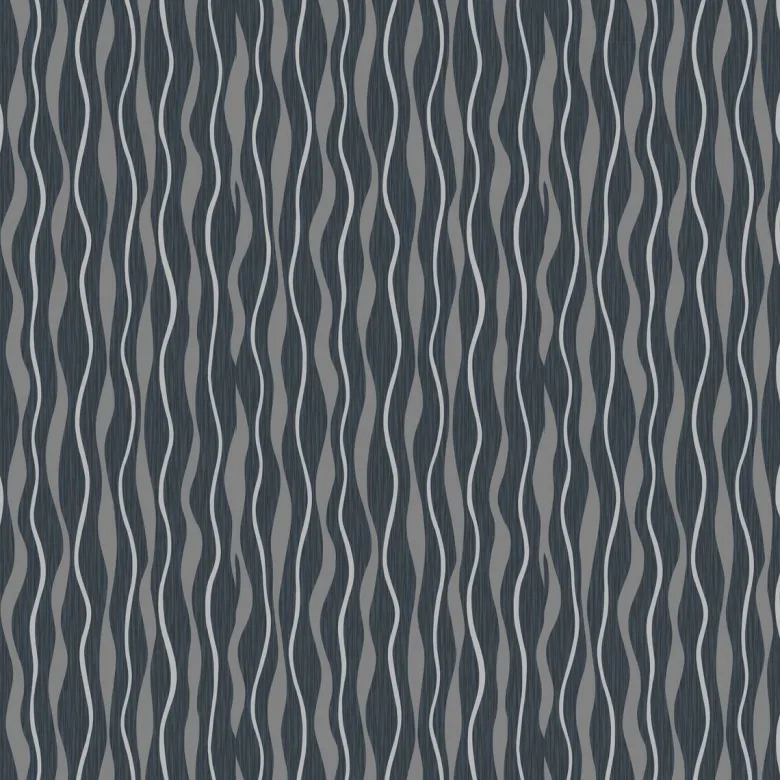 UGEPA Vinyltapete Wellen schwarz silber B/L: ca. 53x1005 cm glitzernd