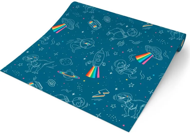 UGEPA Vliestapete Weltall blau B/L: ca. 53x1005 cm