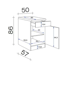 Unterschrank Elva anthrazit B/H/T: ca. 50x86x60 cm