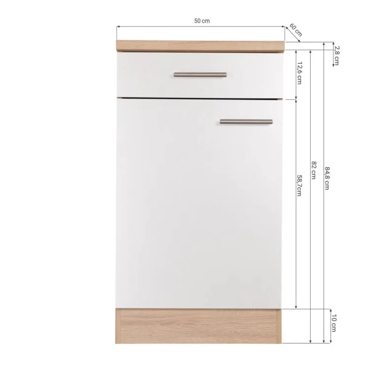 Unterschrank Merle weiß B/H/T: ca. 50x85x60 cm