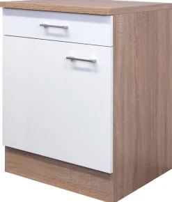 Unterschrank Samoa weiß Eiche Nachbildung B/H/T: ca. 60x85x60 cm