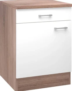 Unterschrank Samoa weiß Eiche Nachbildung B/H/T: ca. 60x85x60 cm