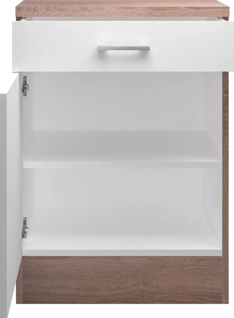 Unterschrank Samoa weiß Eiche Nachbildung B/H/T: ca. 60x85x60 cm