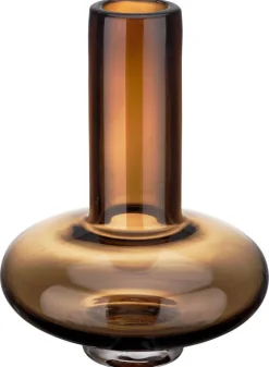 Vase braun Glas H/D: ca. 17,5x13,5 cm