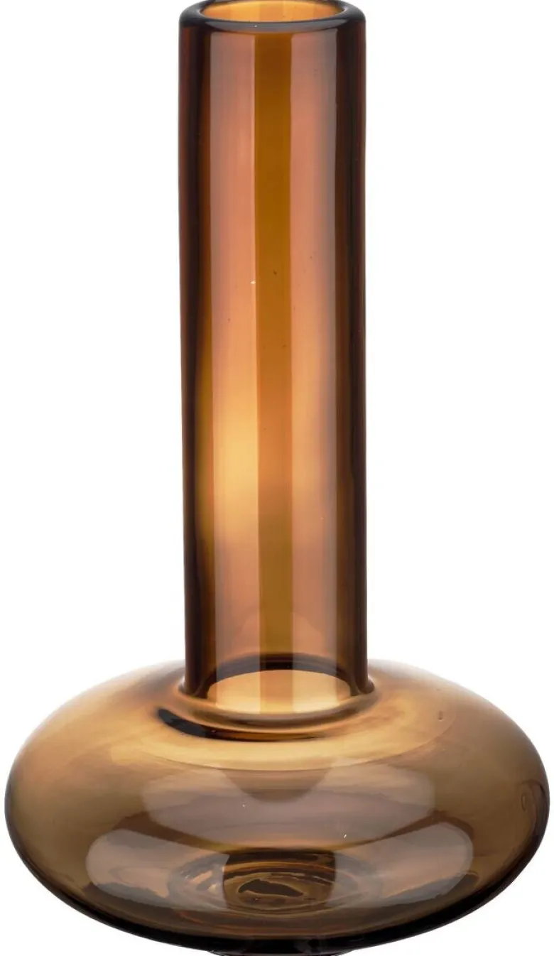 Vase braun Glas H/D: ca. 27x16 cm