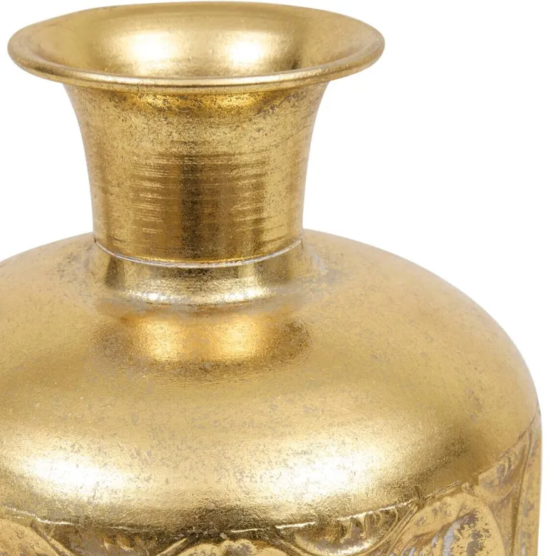 Vase gold Metall B/H: ca. 18x41 cm