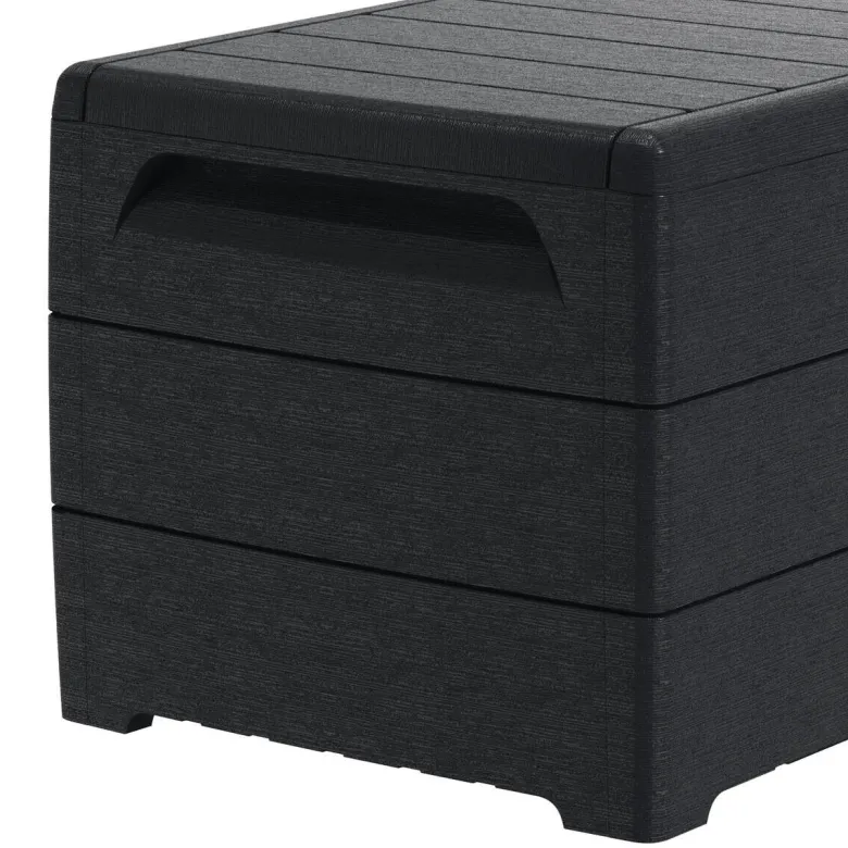 VCM Aufbewahrungsbox Durabox grau Kunststoff B/H/L: ca. 70x63x130 cm