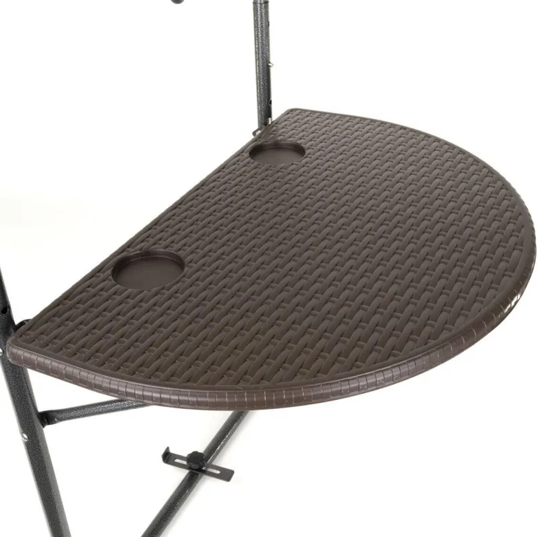 VCM Balkonhängetisch braun Polyrattan B/H/T: ca. 60x83x62 cm