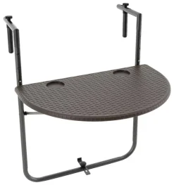 VCM Balkonhängetisch braun Polyrattan B/H/T: ca. 60x83x62 cm