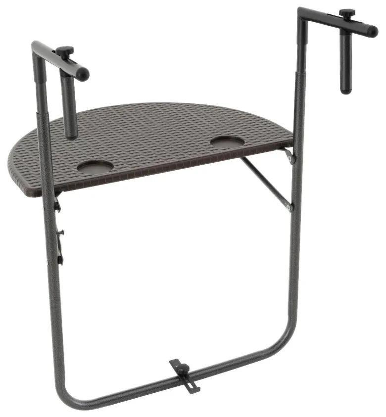 VCM Balkonhängetisch braun Polyrattan B/H/T: ca. 60x83x62 cm