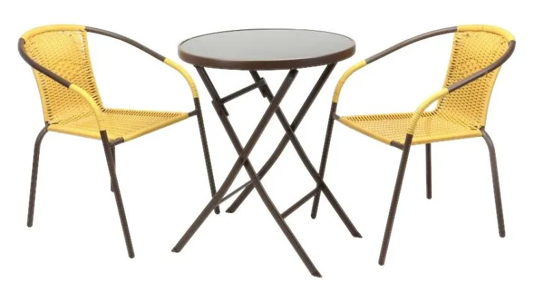 VCM Balkonset braun Polyester B/H/T: ca. 53x72x65 cm