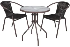 VCM Balkon-Set braun Polyrattan B/H/T: ca. 53x73x60 cm