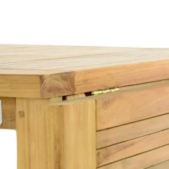 VCM Balkontisch braun Teakholz B/H/L: ca. 65x75x130 cm