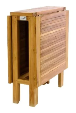VCM Balkontisch braun Teakholz B/H/L: ca. 65x75x130 cm