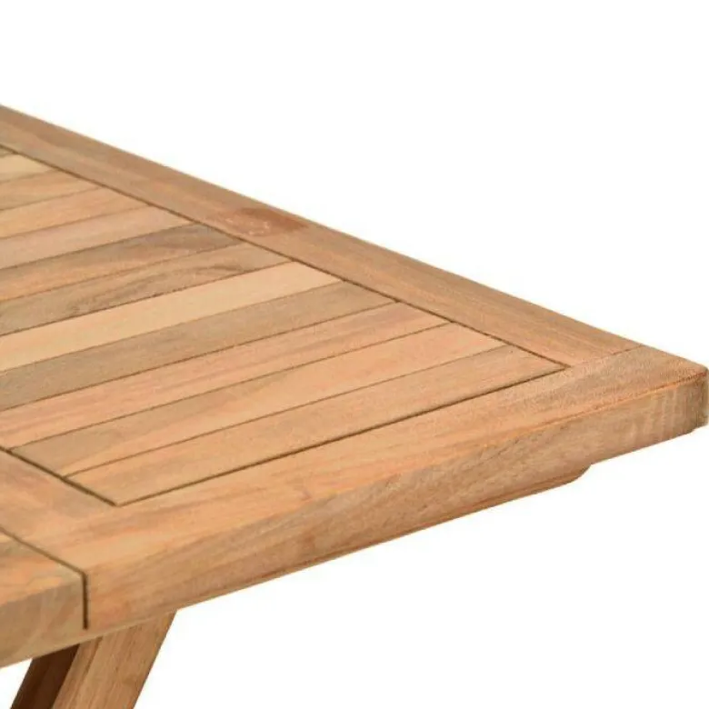VCM Balkontisch braun Teakholz B/H/T: ca. 50x58x7 cm