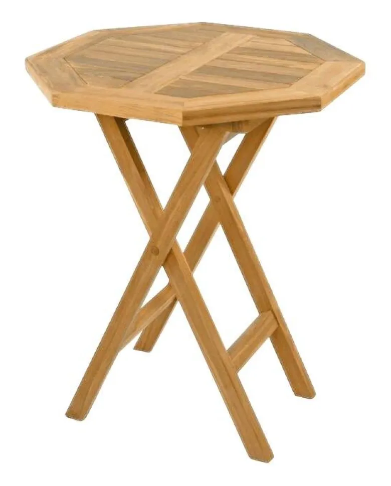 VCM Balkontisch braun Teakholz H/D: ca. 75x60 cm