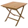 VCM Balkontisch braun Teakholz B/H/T: ca. 80x75x80 cm