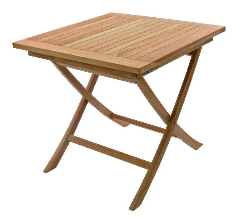 VCM Balkontisch braun Teakholz B/H/T: ca. 80x75x80 cm