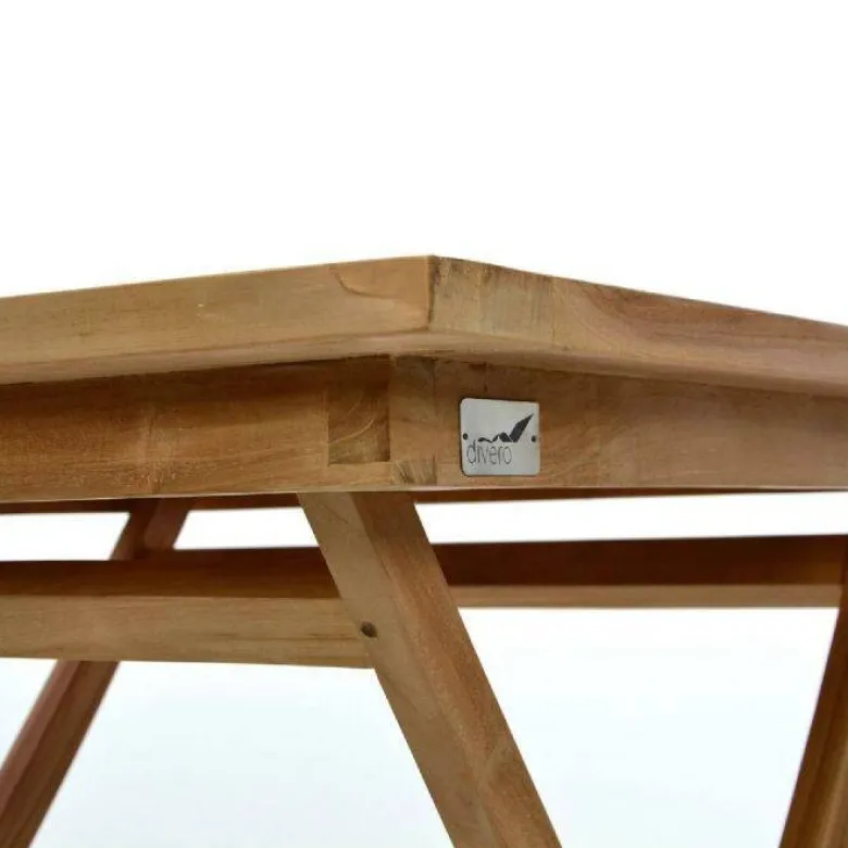VCM Balkontisch braun Teakholz B/H/T: ca. 80x75x80 cm