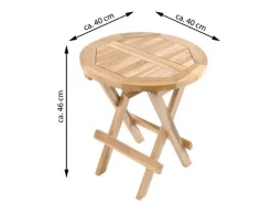 VCM Beistelltisch braun Holz H/D: ca. 46x40 cm