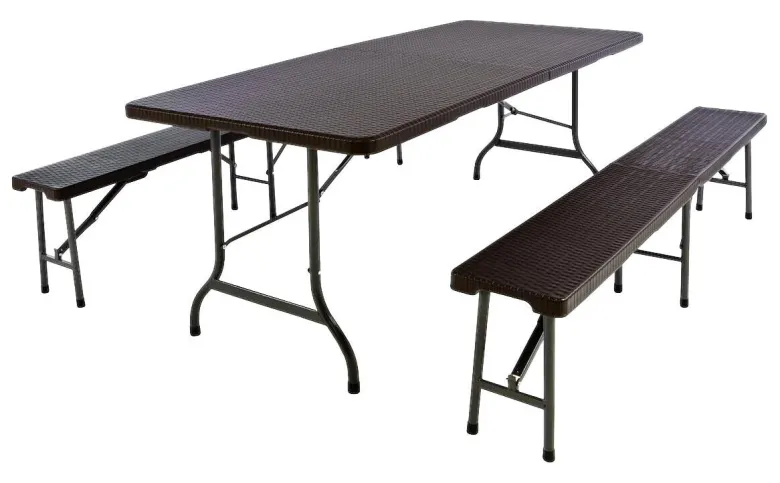 VCM Bierzeltgarnitur braun Metall L: ca. 180 cm
