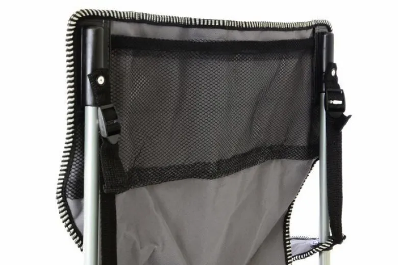 VCM Campingstuhl grau Stahlrohr B/H/L: ca. 47x47x90 cm