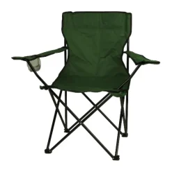 VCM Campingstuhl grün Stahlrohr B/H/L: ca. 50x85x85 cm