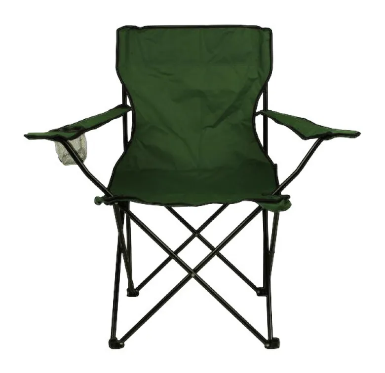 VCM Campingstuhl grün Stahlrohr B/H/L: ca. 50x85x85 cm