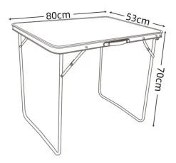 VCM Campingtisch Galdas weiß Metall B/H/T: ca. 80x70x53 cm