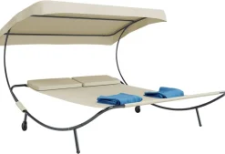 VCM Doppelliege Bindox creme Kunststoff B/H/T: ca. 130x137x200 cm