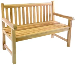 VCM Gartenbank natur Holz B/H/T/L: ca. 62x90x50x120 cm