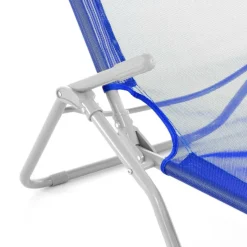 VCM Gartenliege blau Stahl B/H/L: ca. 48x100x160 cm