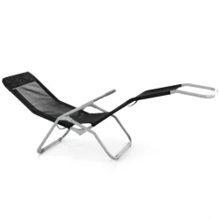 VCM Gartenliege-Set schwarz Stahl B/H/L: ca. 48x100x160 cm