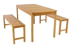 VCM Gartensitzgruppe braun Teakholz B/H/L: ca. 69x75x135 cm